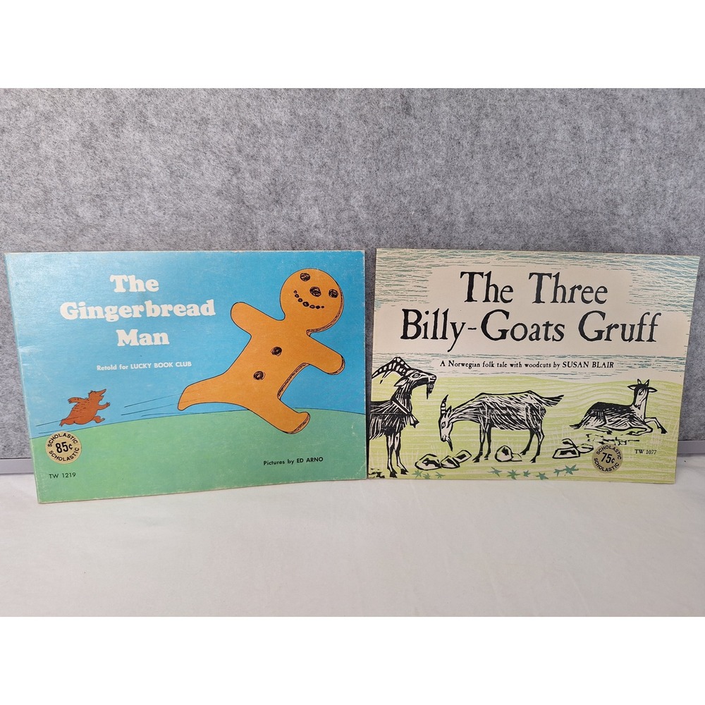 Vintage Scholastic Books The Gingerbread Man & Three Billy Goats Gruff Lot of 2